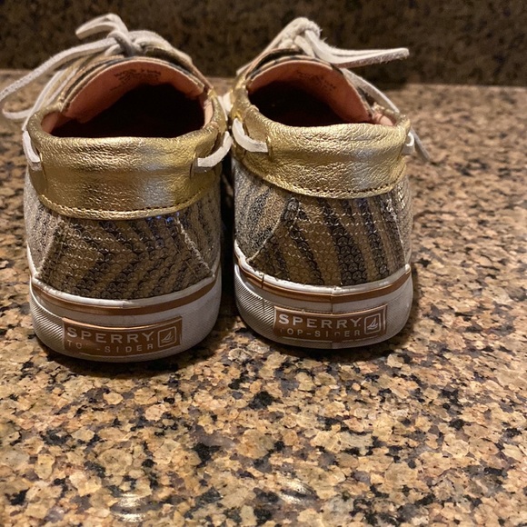 Sperry Top-Siders. Zebra and clear sequence fir a shimmer look. Size 7.5. Clean - Picture 8 of 10